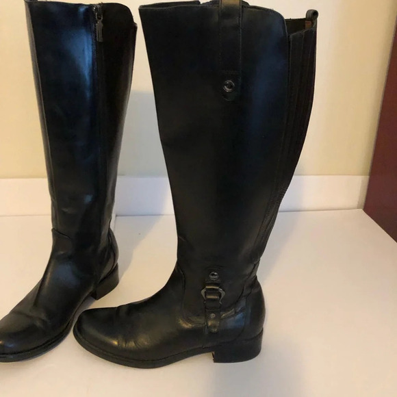 BLONDO Black Leather Riding Knee Boots w/Aquaprotect Women's Size 6 - Picture 5 of 16